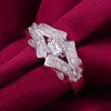 Free Shipping New 925 Sterling Silver fashion jewelry Flash diamond Exquisite diamond With Pave zircon ring hot sell girl gift 1750