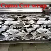 Autocollants Arctic Camo Vinyle Noir blanc gris Emballage de voiture avec dégagement d'air Enveloppes de camouflage de neige Couvertures de style de voiture Film Autocollants de voiture 1,52 x