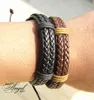 Bracelets élégants en cuir véritable tressé, breloques en chanvre, faits à la main pour hommes et femmes, cadeaux de noël, 36 pièces, nouvelle collection