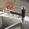 Promocja wysokiej jakości mosiężny pokład zamontowany Blancos Granit Longreach Wyciągnij Mikser zlewowy Tap Matte Black Kitchen Faucet