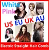 Högkvalitativ hårborste Auto Fast Pink Hair Strainener Comb Irons med LCD -skärm Electric Straight Hair Comb Röjan2833605