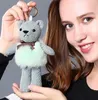 Cute y Bear Keychain Pendant Rabbit Fur Pompoms Key Chain Fur Pom Pom Keychain Bag Charm Car Pendant Key Ring1728553