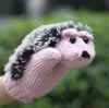 New 8 Colors Girls Novelty Cartoon Winter Gloves for Women Knit Warm Fitness Gloves Hedgehog Heated Villus Wrist Mittens