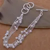 Free Shipping with tracking number Top Sale 925 Silver Bracelet Thin line Sand beads Bracelet Silver Jewelry 20Pcs/lot cheap 1582