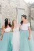 Mint Green Tulle Tutu Skirts 2016 Bridesmaid Dresses For Beach Wedding Party Gowns Women Skirts Floor Length Skirts5087326