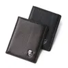 hot sale high quality fashion short business style mini ultra thin soft multifunctional bifold men genuine leather designer wallet