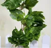 20PCS like real artificial Silk grape leaf garland faux vine Ivy Indoor outdoor home decor wedding flower green christmas gift260S