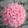 15 à 30 cm Cryptage Artificiel Rose Fleur De Soie Baiser Boules Boule Suspendue Pour Ornements De Noël Décorations De Fête De Mariage Fournitures