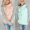 Double Color Zipper Stitching Hoodies Women Long Sleeve Patchwork Pullover Winter Women Jacket Sweatshirts Jumper Tops 6pcs OOA3397