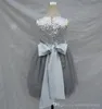 Bling Bling Flowers Girl Dresses Wedding Silver Grey Sequins Sash Bow Tulle Flower Girls' Formal Gown