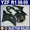 أسود لامع مسطحة ل yamaha r1 fairings 1998 1999 سنة نموذج طقم الجسم 98 99 yzf r1 fairing مجموعات أجزاء هيكل السيارة مجموعة V2DU