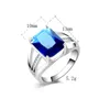 Novo 925 Sterling Silver Fashion Jewelry Mosaic Zircon Blue Crystal Ring Sell Girl Gift 1711203D