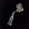 MOQ 1 pièce 100 Real Quartz Banger Nail mâle femelle 14 mm Joint 45 degrés 2 mm d'épaisseur 28 mm Double tube pour Bongs4308566