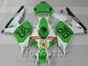 Formowanie wtryskowe ABS Bodykits dla Honda Fairings CBR1000RR 2006 2007 Zielony Biały Go Fairing Kit CBR 1000 RR 06 07 VV38