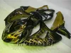 Injektionsgjutning Plastmakare för Honda 2006 2007 CBR1000RR 06 07 CBR 1000 RR Yellow Flames In Black Motorcykel Fairings Set AQ98