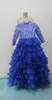 2017 Flower Girls Dresses For Weddings Illusion Lace Appliques Long Sleeves Tiered Ruffles Ball Gown Birthday Children Girl Pageant Gowns