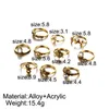 10pcs/Set Gold Color Flower Midi Rings Sets for Women Silver Color Boho Beach Vintage Turkish Punk Elephant finger Knuckle Ring Jewelry