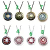 Blandad ordning 4 stil 24 "med kedjeplattor Runda aromaterapi Lockets Pendants Parfym Essential Oljediffusor Locket Halsband