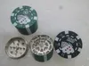 Цинк -сплав покер с чипкой из стекловолочка 1,75 "мини -покерный стиль чип 3 кусок трава, специя, табачная шлифовальная шлифовальная шлифовка