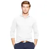 Jesień nowy mały koń krokodyl koszulka Polo dla mężczyzn haft luksusowy Casual Slim Fit stylowy T Shirt z długim rękawem koszula z klapami