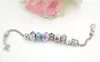Livraison gratuite nouveauté Bracelet motif fleur Lapmwork perle de verre de Murano Style européen bracelet à breloques pour femmes cadeau bijoux