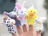 Free shipping kid toy children Plush Toys Soft Velvet Animal Farm Finger Puppets Set Baby Nursery Rhyme Stories Helper Plush Toys
