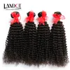 5PCS Lot Brasiliansk Kinky Curly Hair Weaves med stängning 7a Obehandlat Djup Curly Human Hair Weave 4 Bundlar och Top Lace Stängningar Storlek 4 * 4