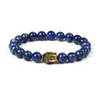 Bijoux bouddhistes en gros 10 pièces/lot 8mm naturel ne se décolore pas Lapis Lazuli pierre perlée Cz grand bouddha Bracelet pour hommes Cool