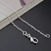 100pcs /lot 925 Sterling Silver plating Rolo " O " Chain Necklaces 1mm 16/18/20/22/24'' 925 Silver Chains Fit Pendant Jewelry