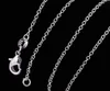 100pcs /lot 925 Sterling Silver plating Rolo " O " Chain Necklaces 1mm 16/18/20/22/24'' 925 Silver Chains Fit Pendant Jewelry