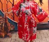 filles robe de soie de royan robe de pyjama en satin lingerie de paon vêtements de nuit robe de bain de kimono pjs chemise de nuit 5 couleurs # 3765