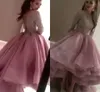 Tanie sukienki na bal maturalne z długimi rękawami vestidos de fiesta srebrny koronkowy koralikowy koraliki organza sukienki na przyjęcie na Bliskim Wschodzie7221087