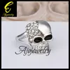 010 Tamaño 8 Nueva joyería de calavera 18K Chapado en oro blanco Esmalte Calavera Accesorios Anillo para mujer Envío gratis