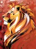 Handmålad post modern abstrakt lejon målning café restaurang el villa hem dekoration hänger vild djur bild6535816