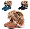 warm snow winter boots for women & ladies shoes Fashion Rabbit hair and Fox Fur In tube Color matching