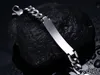 Popular Hotsale High Quality Beautiful Elegant Design Men Women Silver Stainless Steel Link Chain Shining Crystal Smooth ID Bracelet