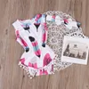 Bebê recém-nascido Menina Macacão Bonito Roupas de Bebê Macacão Roupa Pena Impresso Tassel Romper + Headband 2 PCS Verão Meninas Terno Crianças Roupas Conjunto