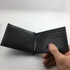 Classic Designer Wallet with Credit Card Holder Black Genuine Leather Money Clip Thin ID Card Case for Travel Man Metal Purse3046