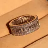 Free shipping Princess cut white Topaz Diamonique Simulated Diamond 10KT White Gold Filled Engagement Wedding Band Ring Size 5-11