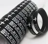 50pcs Black Bible Jesus Serenity Prayer Silicone Bracelets Men Wristband Women Religious Faith Soft Rubber Bangle Xmas Gift Hot sale Jewelry