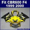 Injektionsgjutning för HONDA högkvalitativa mässor CBR 600 F4 1999 2000 Yellow Black 99 00 CBR 600 F4 Custom Fairing VF3D