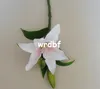 Prawdziwy dotykowy Single Stem Lily 37 cm / 14.57 "Długość Sztuczne kwiaty Lilie dla DIY Bukiet ślubny Ślubne Centralne 4 kolory dostępne