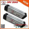 Oplaadbare 24V Li ION-batterij 20Ah Ebike zilveren vis type lithiumbatterij voor 360W elektrische fiets fiets in 15A BMS