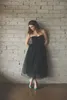 Säljer Fashion Junior Bridesmaid Dresses Satin Sweetheart med Tulle Black Bridesmaid Dress Ball Gown Ankle Length Zipper BA4203234