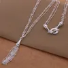 Free Shipping with tracking number Best Most Hot sell Women's Delicate Gift Jewelry 925 Silver 3 chain tassels Necklace