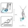 Meisje Noble 18K Vergulde Sieraden Assepoester Crystal Shoes Hanger Oostenrijk Crystal Necklace