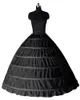 Vit svart bollklänning 6 hoops petticoat bröllop slip crinoline brud underskjol slip 6 hoop kjol crinoline för quinceanera klänning242o