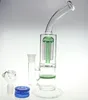 Yeni su borusu 8 kol petek peteği ile perk mavi yeşil berrak renk 18.8mm cam eklem 10.5 inç cam bong tütün borusu