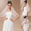 Cheap Discount White Ivory Bridal Veils High Quality Wedding Accessories with Pearls layer Scallop Edge Romantic Wedding Veil Elbow Length