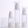 15ml 30ml 50mlの曇りの体のボトルを透明なエアレス真空ポンプを詰め替えるコンテナローション血清化粧品の液体